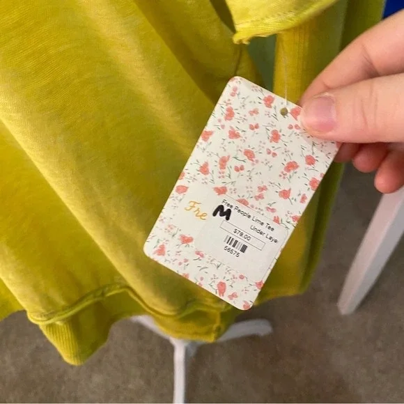 NWT free people lime faux under shirt Blouse long sleeve medium top - Picture 6 of 10